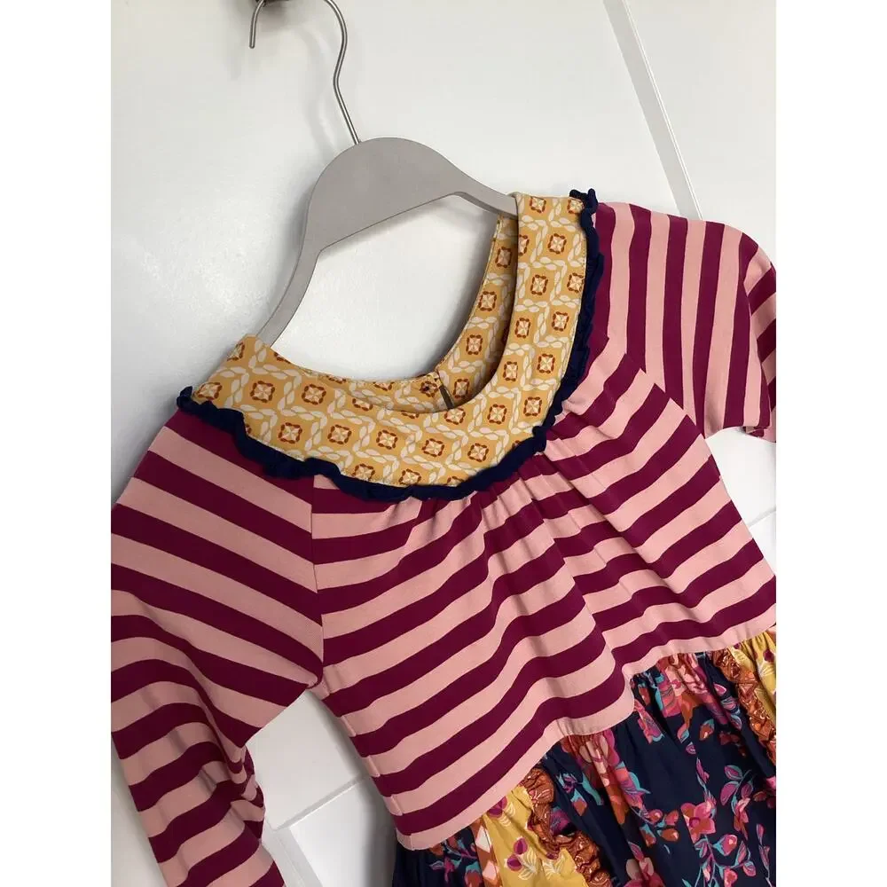 Wildflowers‎ Pink Yellow Floral Dress Girls Size 10 long sleeve